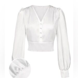 Chic White Button-Up Blouse